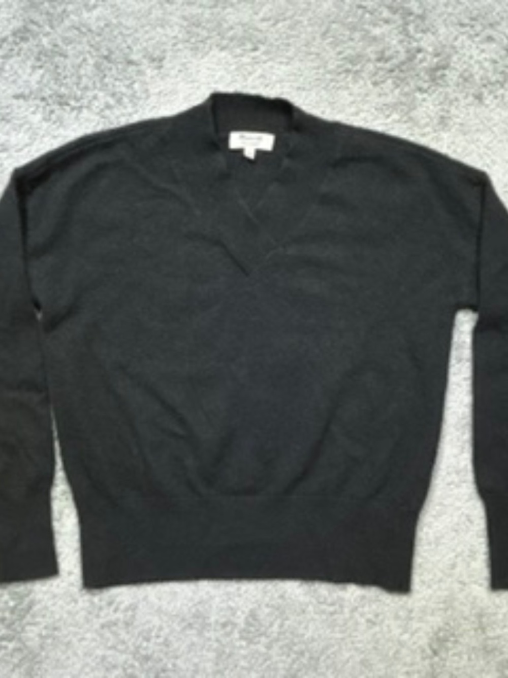 Madewell Sweater Women’s S Black 100% Cashmere V-Neck Long Sleeve Soft #MA707